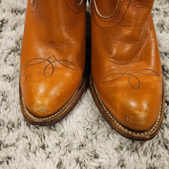 Vintage Frye Women's Brown Cowgirl Boots Size 5 - Picture 3 of 11